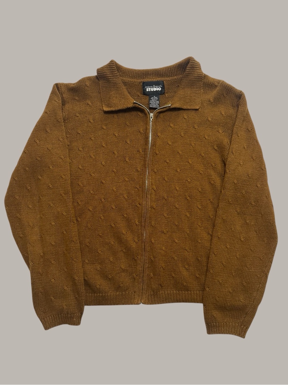 Vintage Mustard Y2K Zipper Jacket